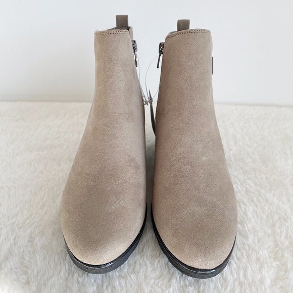 AK Sport, Women's Anne Klein AKBaron Wedge Heel Bootie Taupe Fabric Size 8M - Picture 4 of 10